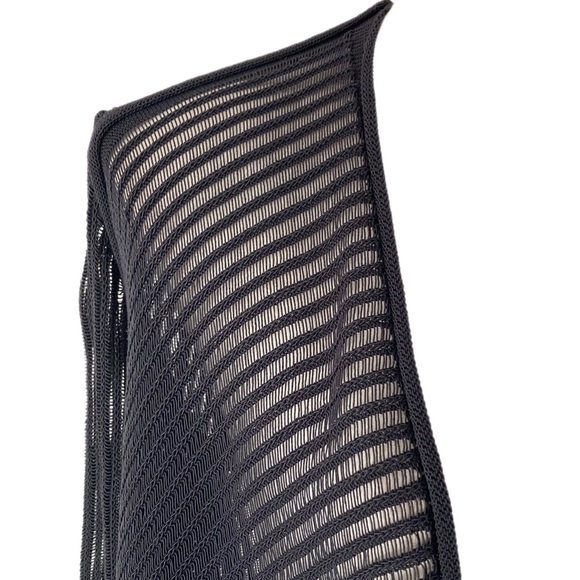 SHE’S SO incredible knit striped netted Jacket crossover style Cardigan black - Picture 4 of 14